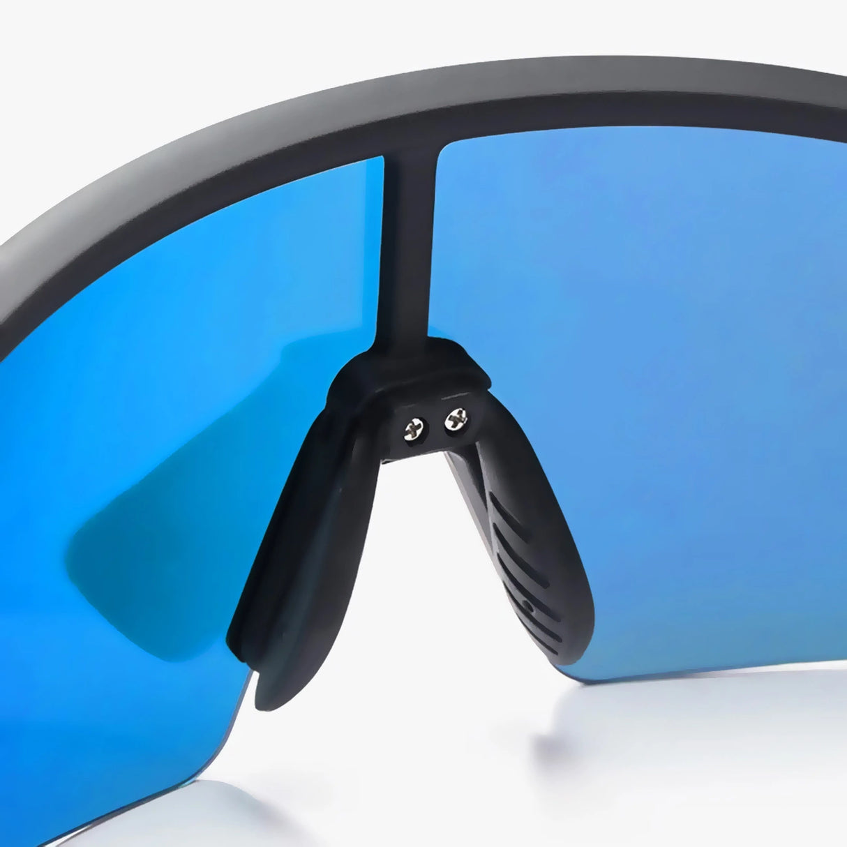 Rockbros polariserede cykelbriller med UV-beskyttelse og korrigerende indsæt blå linser - sort