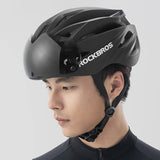 Rockbros cykelhjelm med visir, UV-beskyttelsesbriller, unisex - sort/brun