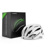 Rockbros Bike Helmet with Visor, Detachable UV Protective Goggles, Unisex - Black/Brown