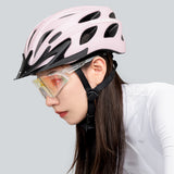 Rockbros cykelhjelm med visir, aftagelige UV-briller, aftagelige visir, unisex - pink