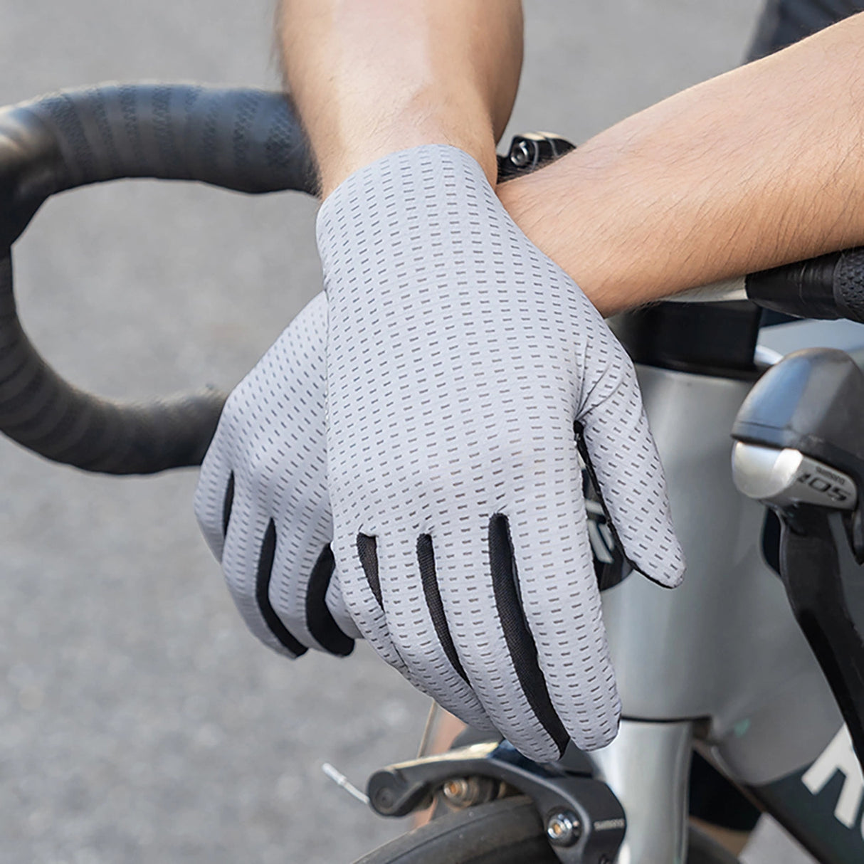 Rockbros åndbare cykelhandsker med fuld finger, størrelse: XL - Grøn