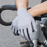 Rockbros åndbare cykelhandsker med fuld finger, størrelse: L - grå