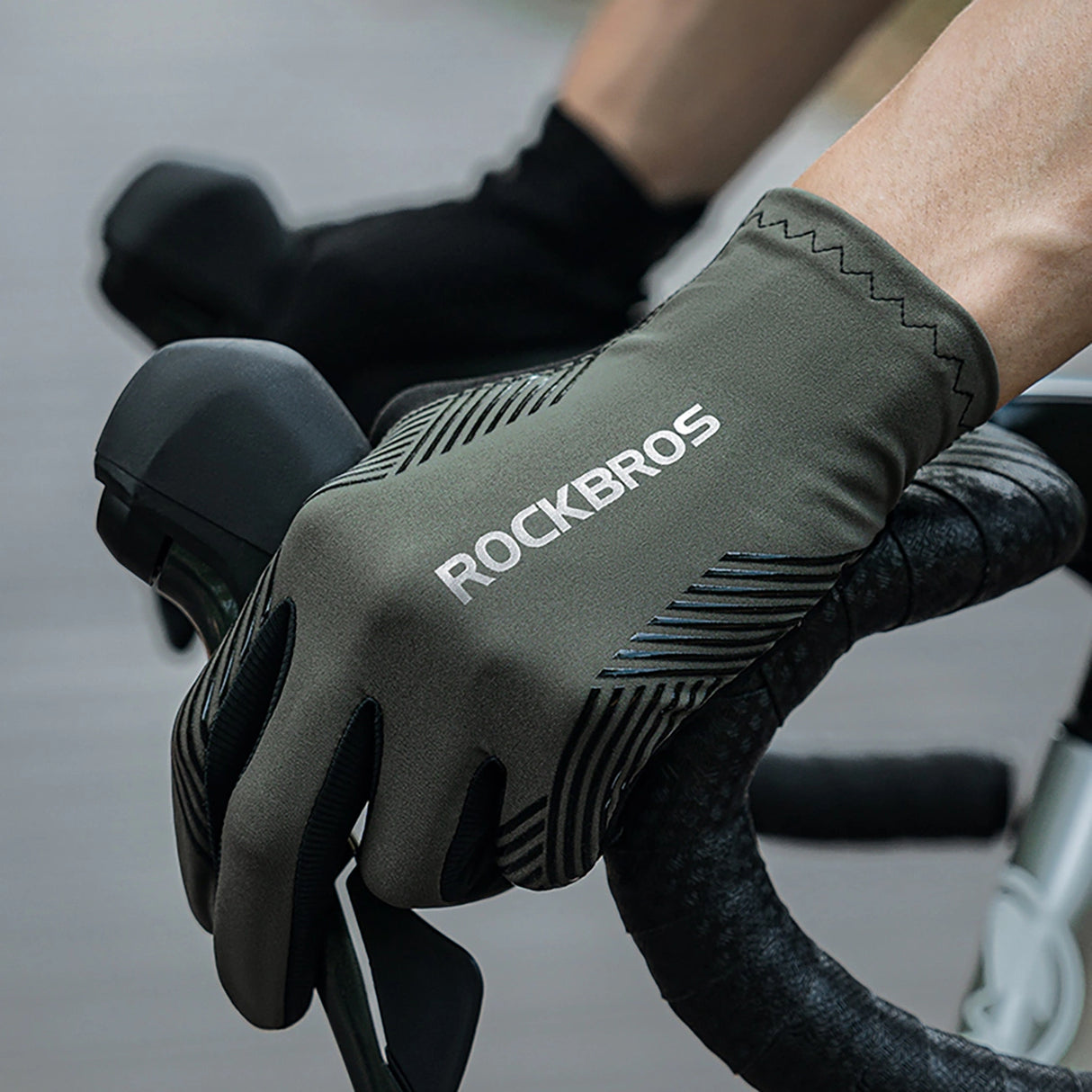 Rockbros cykelhandsker forår/sommer/høst, fuld størrelse: L - grøn