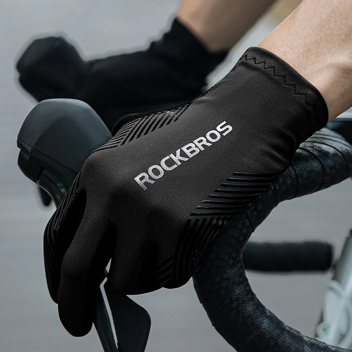 Rockbros cykelhandsker forår/sommer/høst, fuld størrelse: M - sort