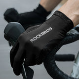 Rockbros cykelhandsker forår/sommer/høst, fuld størrelse: M - sort