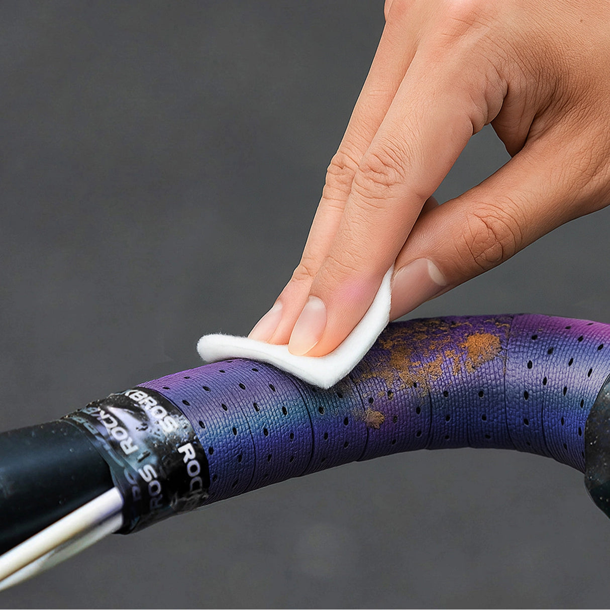 Rockbros Handlebar Tape perforeret silikone med kameleon effekt - lilla