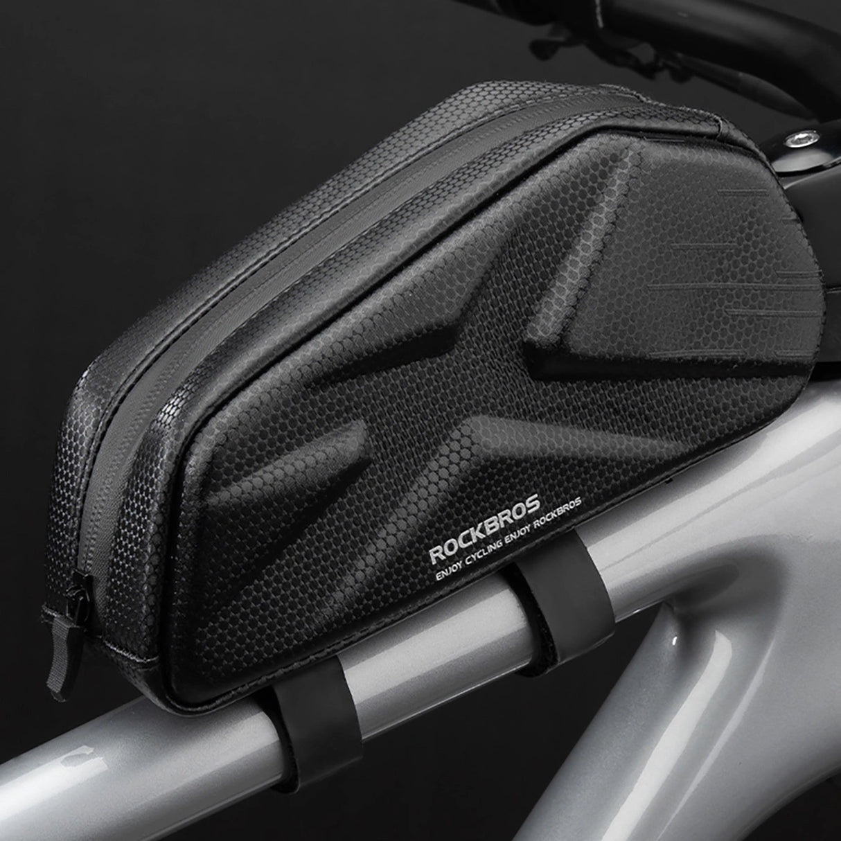 Rockbros cykeltaske, rigid, ramme, toprør, 1.4l - sort