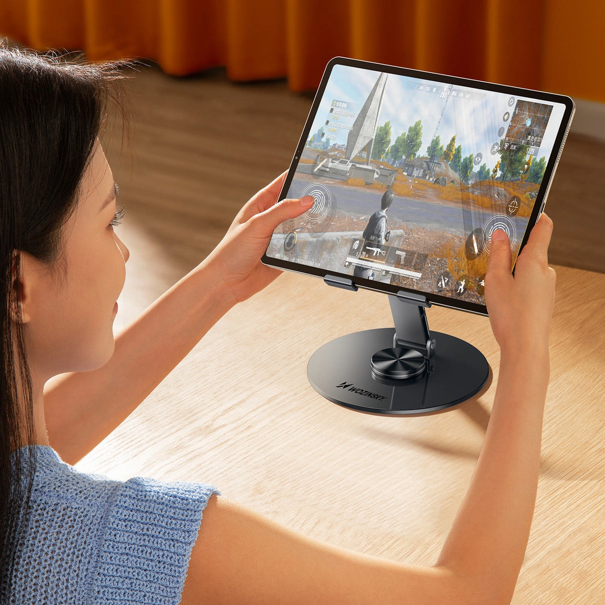 Wozinsky WRS-DSY84SS 360° Roterende Aluminium Tablet Stativ - Grå