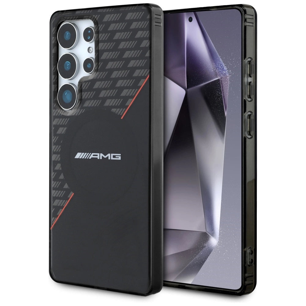 AMG Double Layer Rhombs MagSafe Case til Samsung Galaxy S25 Ultra - sort/rød