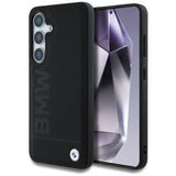 BMW læder Big Wordmark Case til Samsung Galaxy S25 - sort