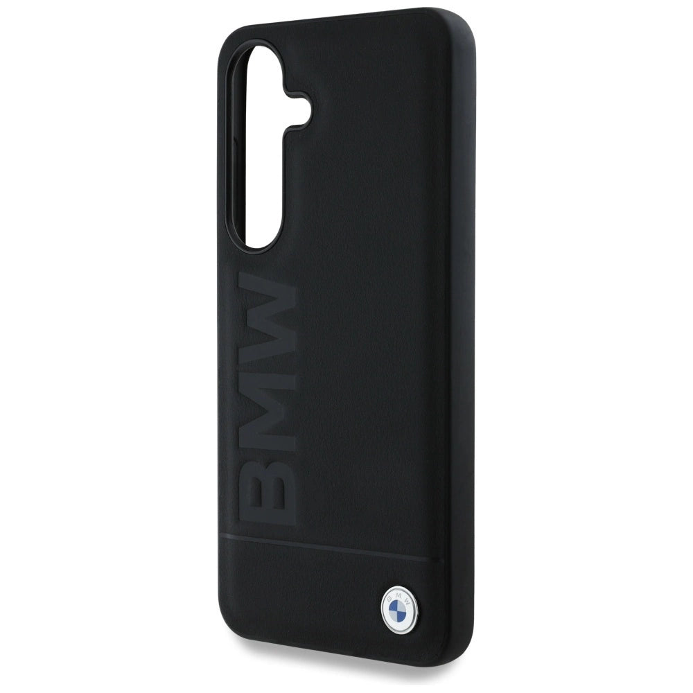 BMW læder Big Wordmark Case til Samsung Galaxy S25+ - sort