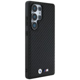 BMW læder Carbon MagSafe Case til Samsung Galaxy S25 Ultra - sort