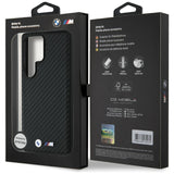 BMW læder Carbon MagSafe Case til Samsung Galaxy S25 Ultra - sort