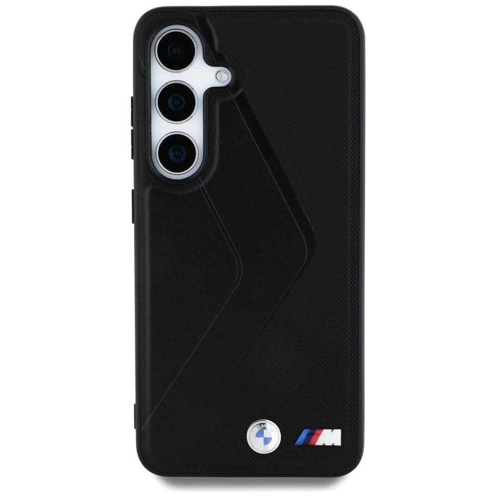BMW læder overdimensioneret striber MagSafe-foder for Samsung Galaxy S25 - sort