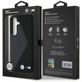 BMW læder overdimensioneret striber MagSafe-foder for Samsung Galaxy S25 - sort