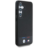BMW læder Tricolor Stripe MagSafe Case til Samsung Galaxy S25 - sort