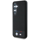 BMW Leather Tricolor Stripe MagSafe Case for Samsung Galaxy S25+ - Black