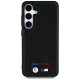 BMW Leather Tricolor Stripe MagSafe Case for Samsung Galaxy S25+ - Black