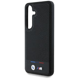 BMW Leather Tricolor Stripe MagSafe Case for Samsung Galaxy S25+ - Black