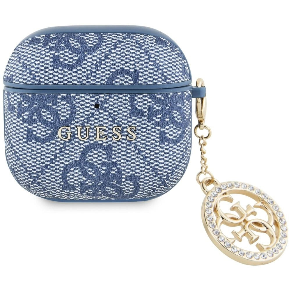 Guess 4G Strass Charm Case til AirPods 4 - Blå