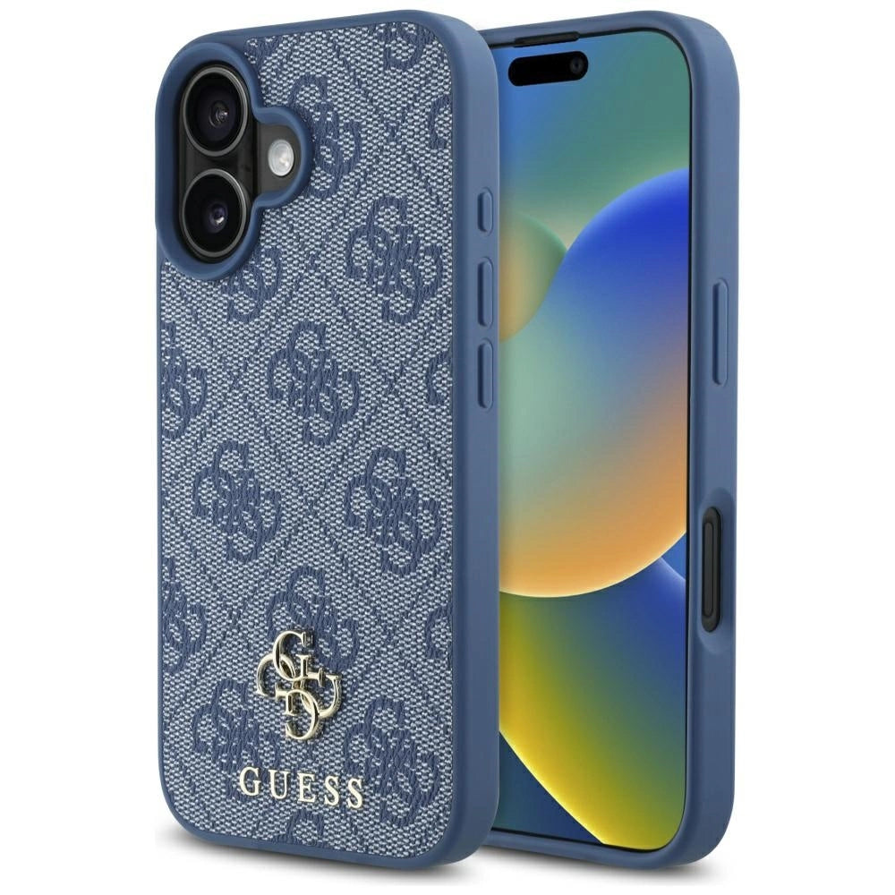 Guess HC PU 4G Small 4G og Classic Case til iPhone 16 MagSafe - Blå