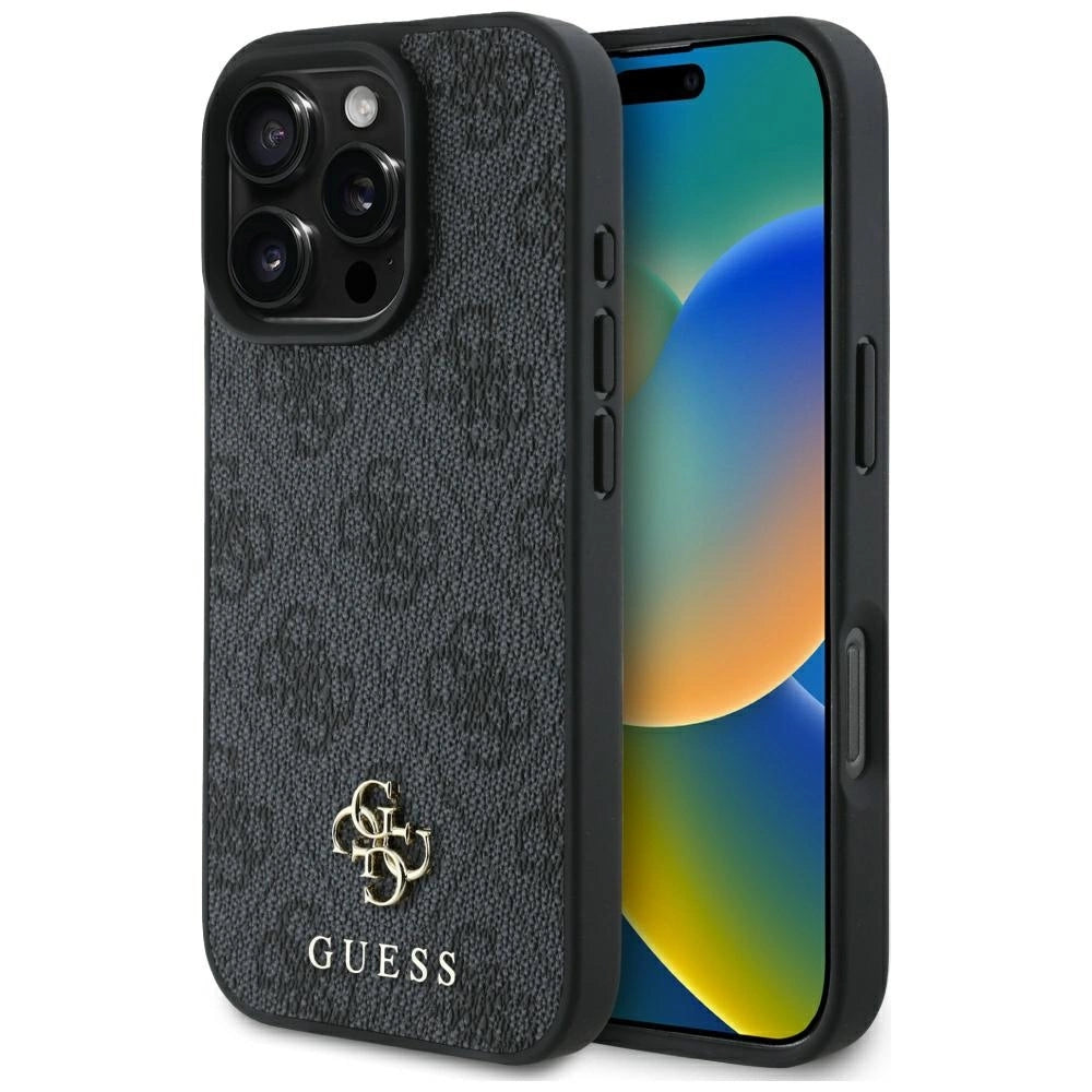 Guess HC PU 4G Small 4G og Classic Case til iPhone 16 Pro Max MagSafe - sort
