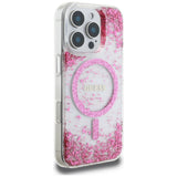 Guess HC Resin Bottom Glitter MagSafe iPhone 16 Pro Case - Pink