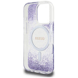 Guess HC Resin Bottom Glitter MagSafe case for iPhone 16 Pro Max - purple