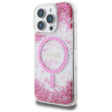 Guess HC Resin Bottom Glitter MagSafe Case til iPhone 16 Pro Max - Pink