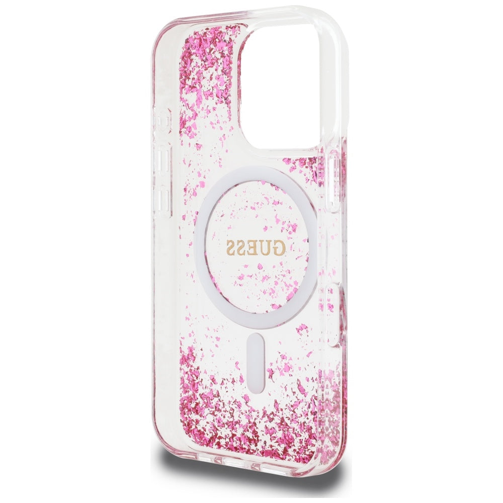 Guess HC Resin Bottom Glitter MagSafe Case til iPhone 16 Pro Max - Pink