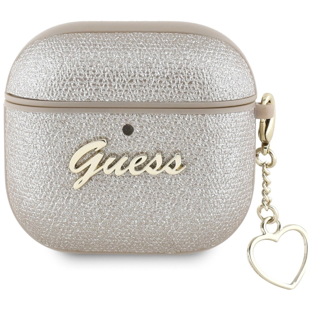Guess Metallic Script Charm Case til AirPods 4 - Guld