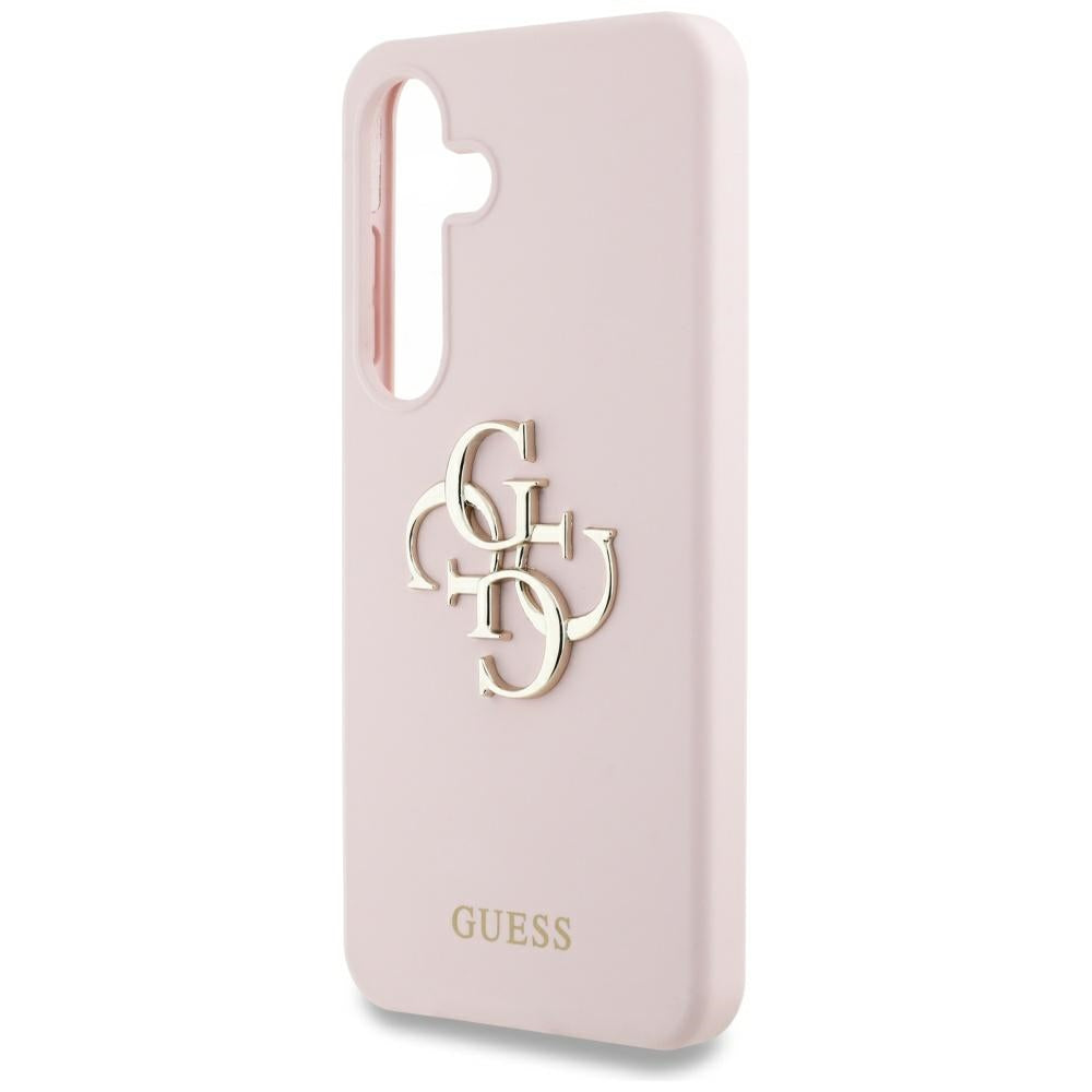 Guess Silicone Big 4G Logo Bottom Script Case for Samsung Galaxy S25 - Pink