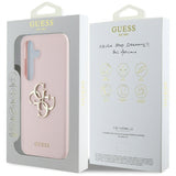 Guess Silicone Big 4G Logo Bottom Script Case for Samsung Galaxy S25 - Pink