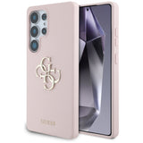 Guess Silicone Big 4G Logo Bottom Script Case for Samsung Galaxy S25 Ultra - Pink