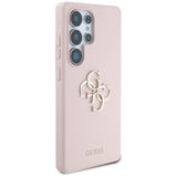 Guess Silicone Big 4G Logo Bottom Script Case for Samsung Galaxy S25 Ultra - Pink