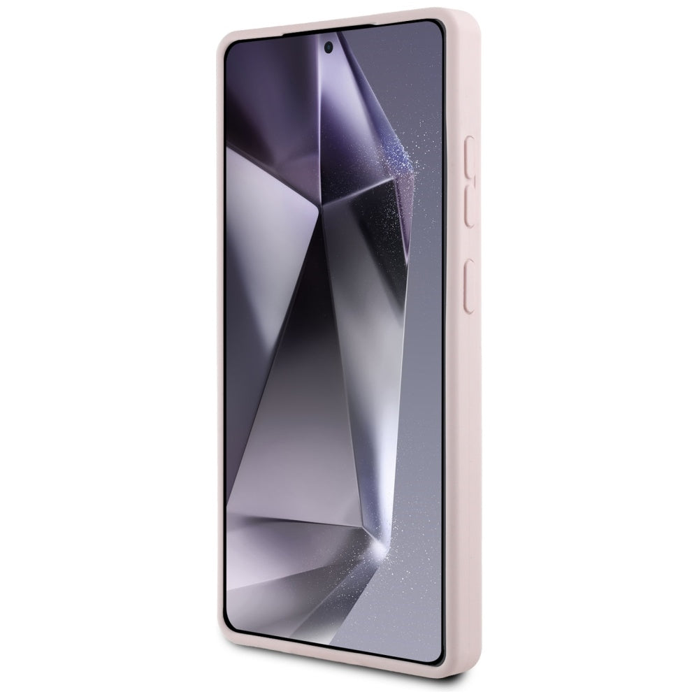 Guess Silicone Big 4G Logo Bottom Script Case for Samsung Galaxy S25 Ultra - Pink