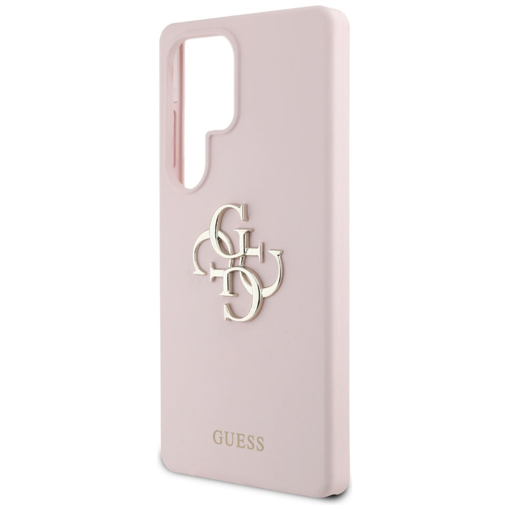 Guess Silicone Big 4G Logo Bottom Script Case for Samsung Galaxy S25 Ultra - Pink
