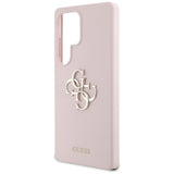 Guess Silicone Big 4G Logo Bottom Script Case for Samsung Galaxy S25 Ultra - Pink