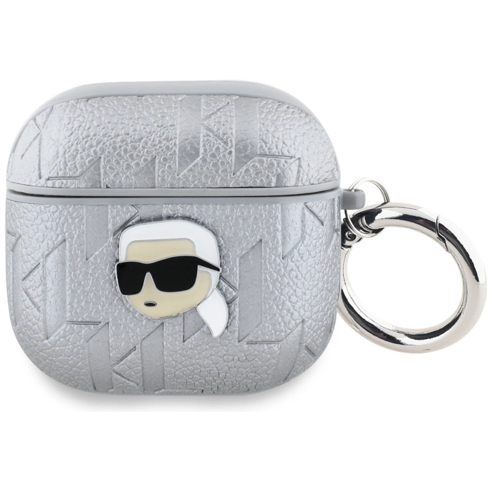 Karl Lagerfeld Monogram Karl Head case for AirPods 4 - silver