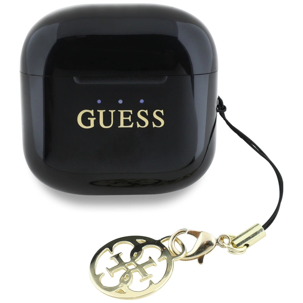 Guess Glossy Effect Printed Classic Logo & Charm TWS hovedtelefoner - sort