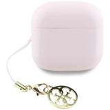 TWS Guess Glossy Effect Printed Classic Logo & Charm Headphones - Pink