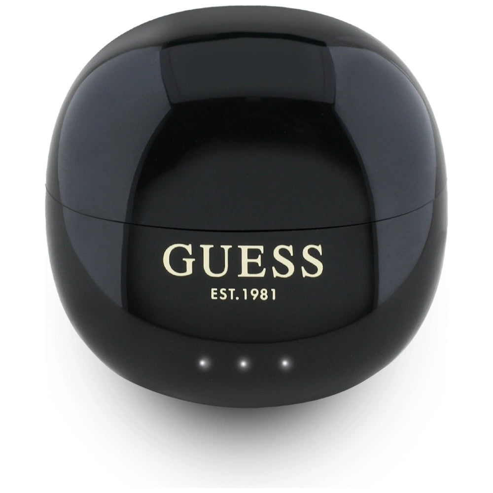 Guess Glossy Effect Egg Shape Printed Classic Logo TWS hovedtelefoner - sort