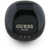 Guess Glossy Effect Egg Shape Printed Classic Logo TWS hovedtelefoner - sort