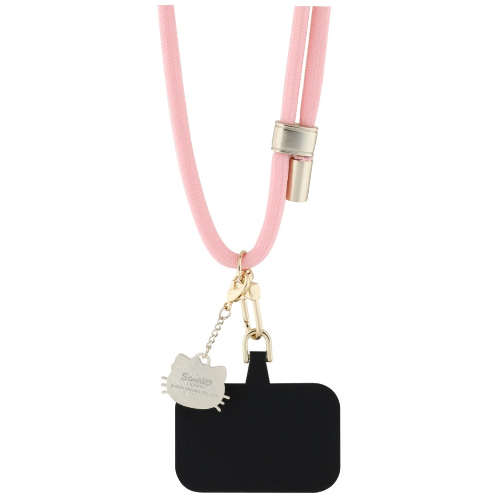 Hello Kitty Patch & Kitty Head Charm Universal Phone Lanyard - Pink