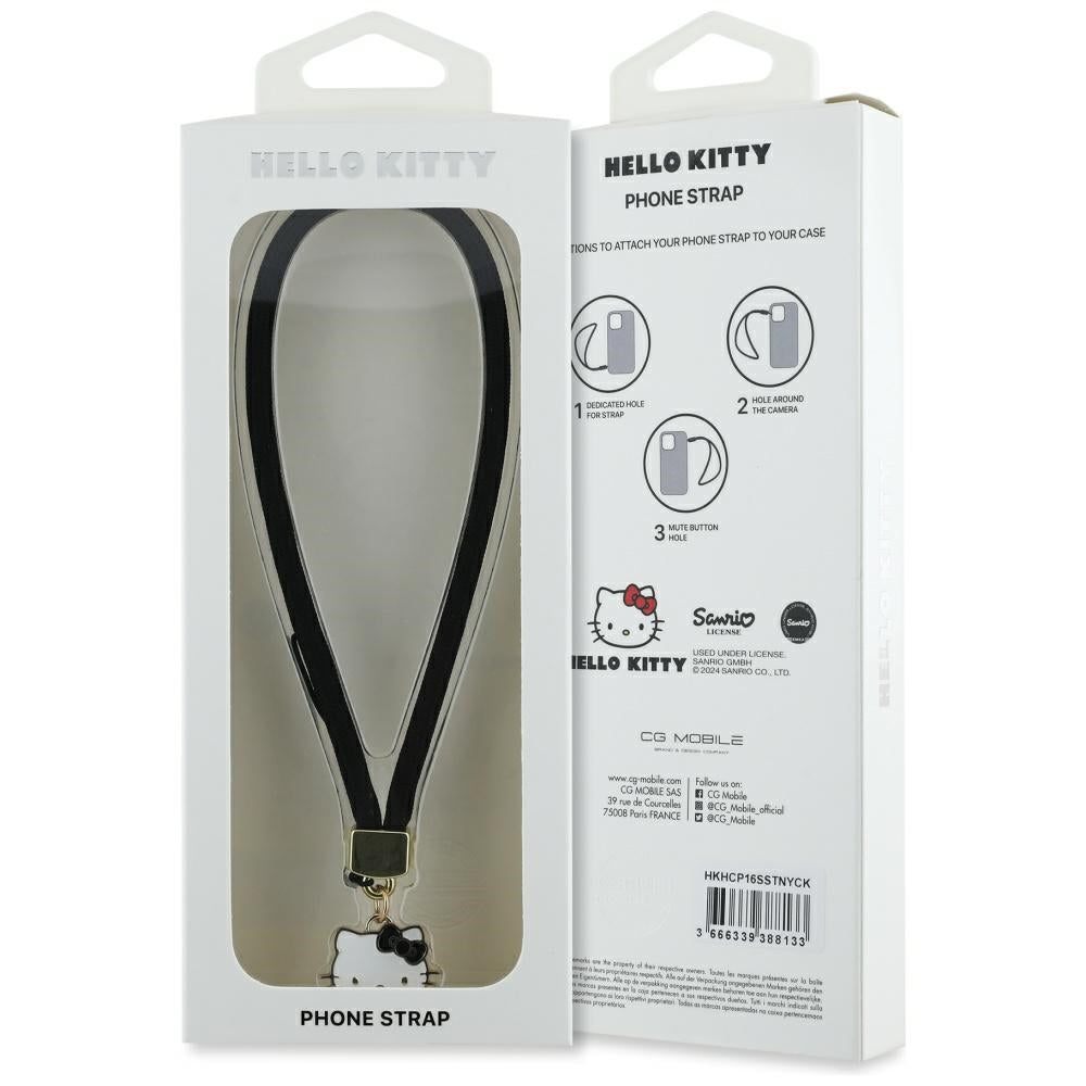 Hello Kitty Nylon Cord Kitty Head Phone Charm - sort