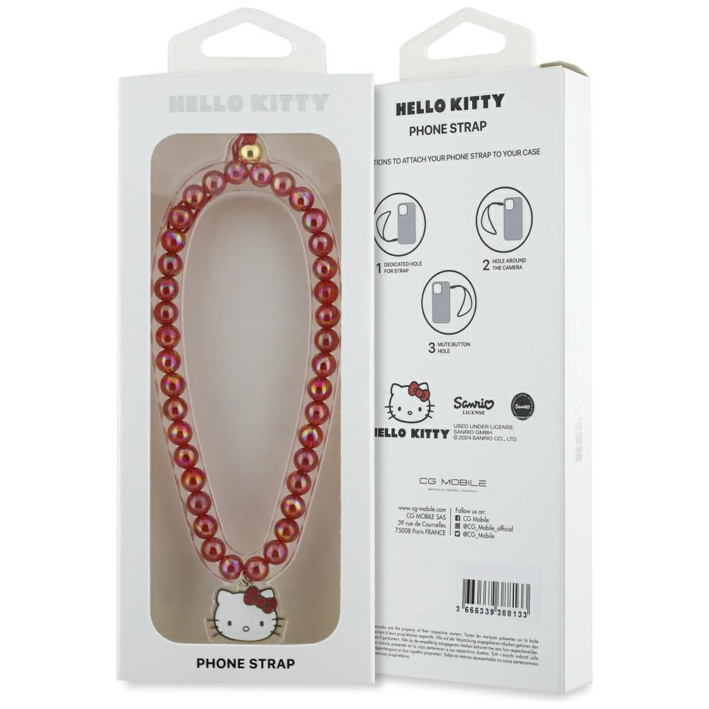 Hello Kitty Perler Kitty Head Phone Charm - Rød