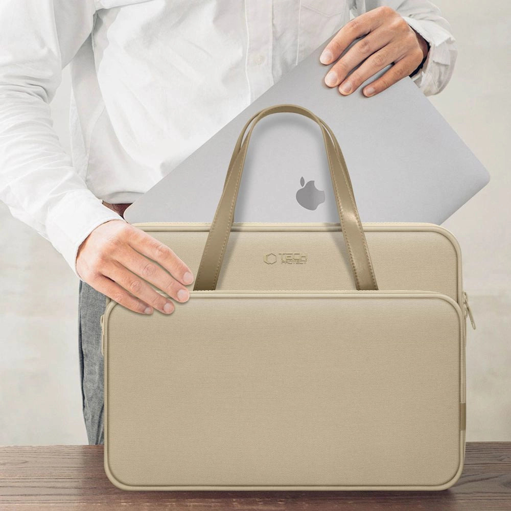 Tech-Protect bærekasse til 15-16" Laptop - Beige