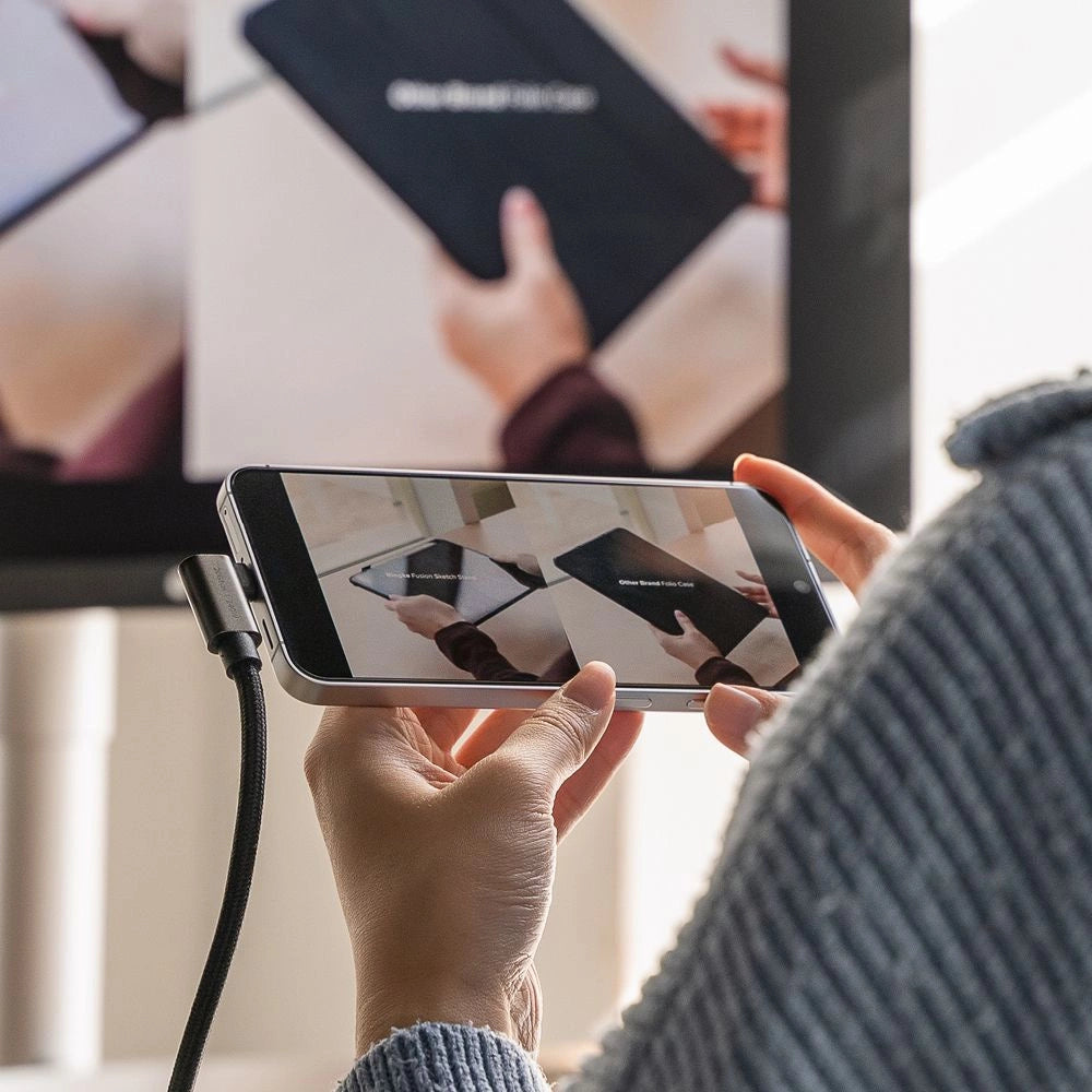 Ringke 3.2 gen. 2x2 USB-C, PD 3.1 240W 1m vinklet kabel - sort