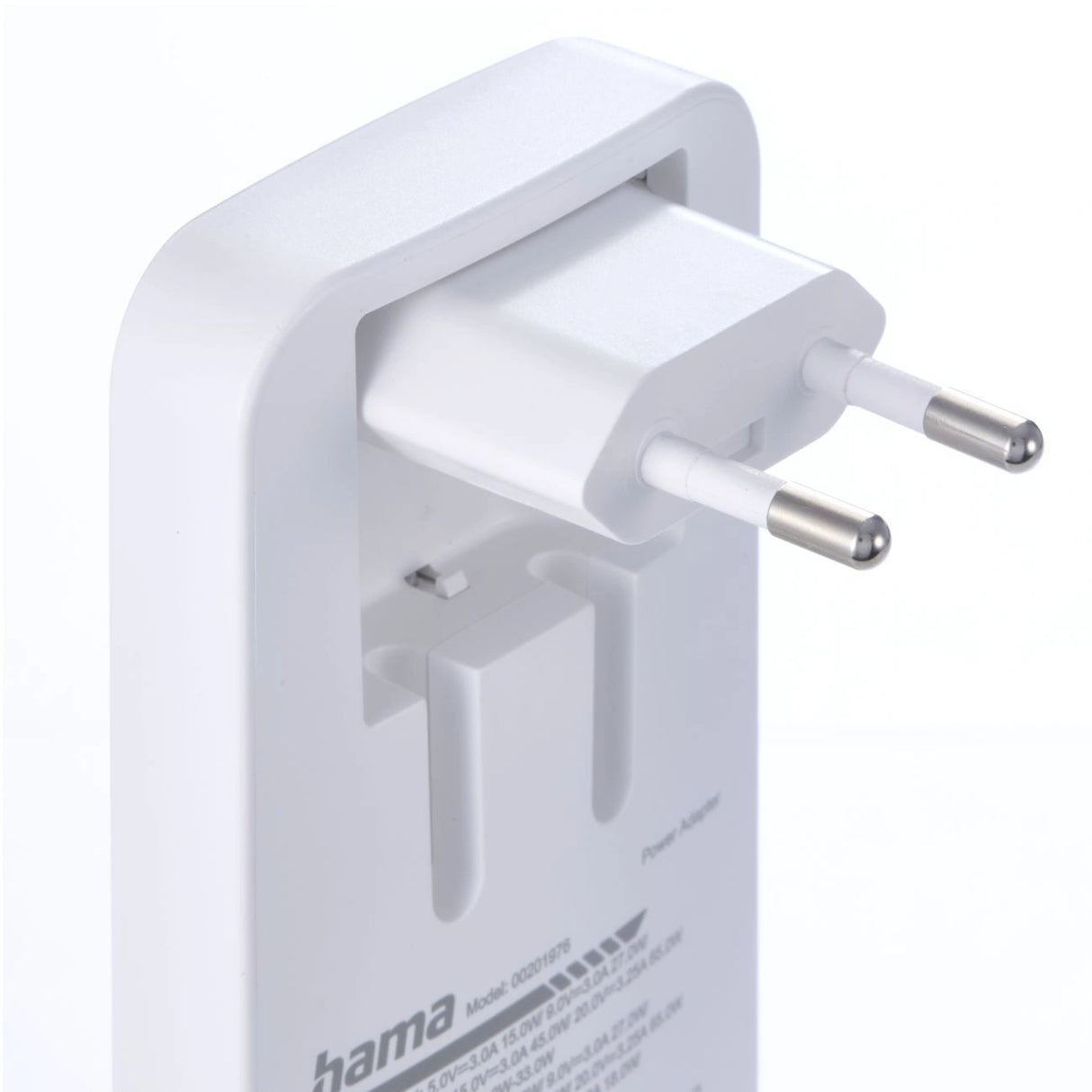 Hama GaN Charger 65W 2x USB-C 1x USB-A Foldbar - hvid