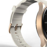 Hama 8900 GPS AMOLED Smartwatch 1,32" med beige silikonrem - guld